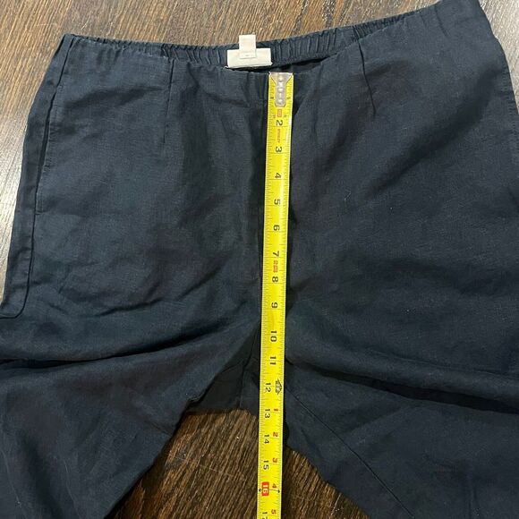 J. Jill Pants Women’s Medium Linen Navy Blue Minimalist Relaxed Comfy Pull On - Picture 6 of 7